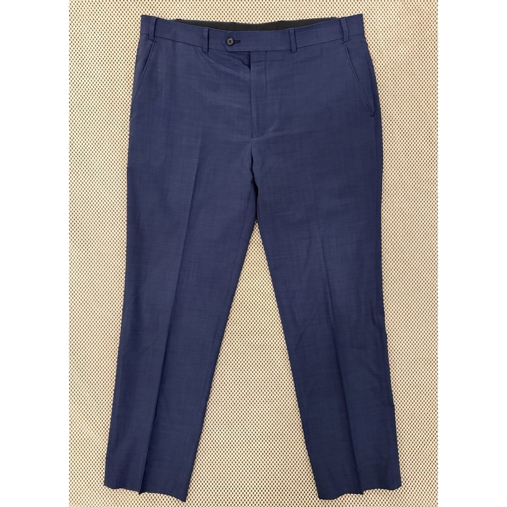 Lauren Ralph Lauren Dress Pants Men Sz 36 Blue Flat Front Polo Wool 29" Inseam